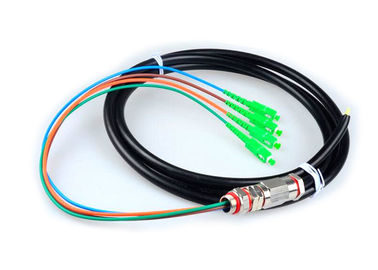 Siyah Ceket ile Suya Dayanıklı 4 Çekirdek SC Fiber Optik Pigtail Kabloları Kemirgen Dayanıklı