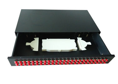 19 "ODF Fiber Optik Ortak Kutu, sürgülü fiber optik patch panel 48 portlu FC adaptörü